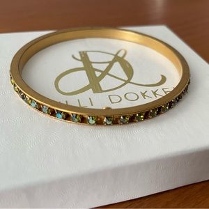 Lilli Dokken Kelli Bangle Matte Gold + Stones - Brand New!